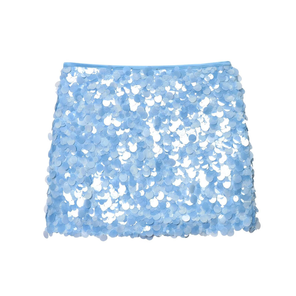 Women Clothing Spring Sequ Design A line High Waist Mini Skirt