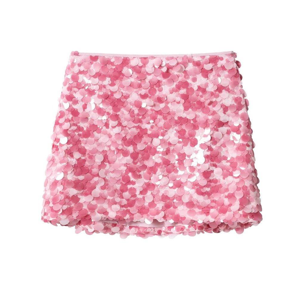 Women Clothing Spring Sequ Design A line High Waist Mini Skirt