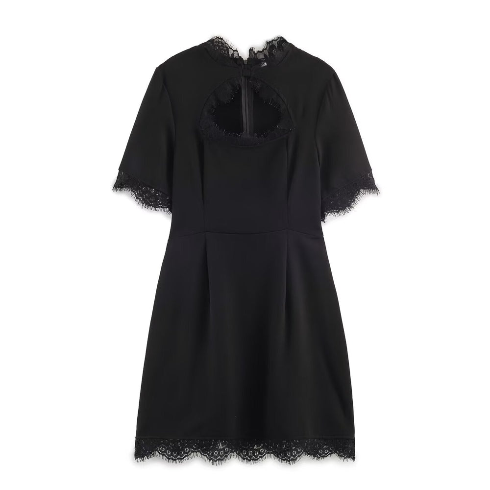 Elegant Women Slim Lace Stitching Sexy Sheath Dress