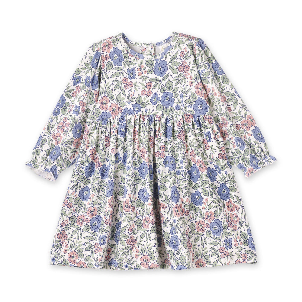 Vintage Floral Girls Dress - Soft Bamboo Jersey Tesa Babe