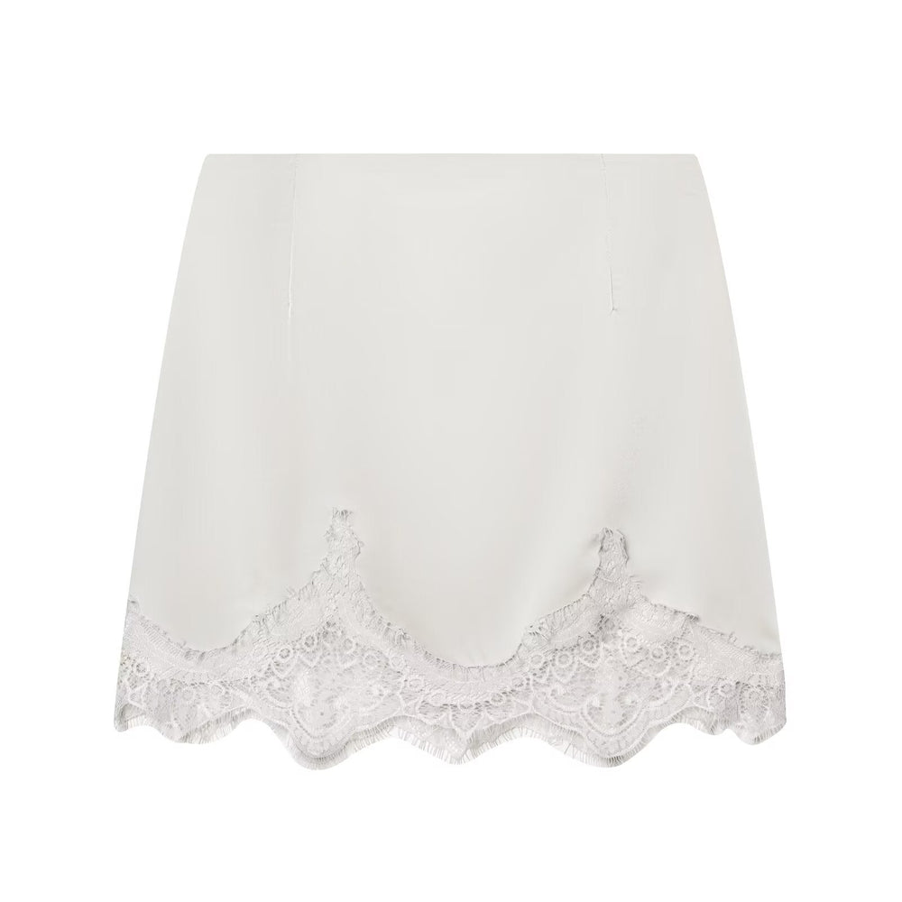 Women Clothing Fashionable Casual High Waist Sexy Lace Stitching Hip Short Skirt