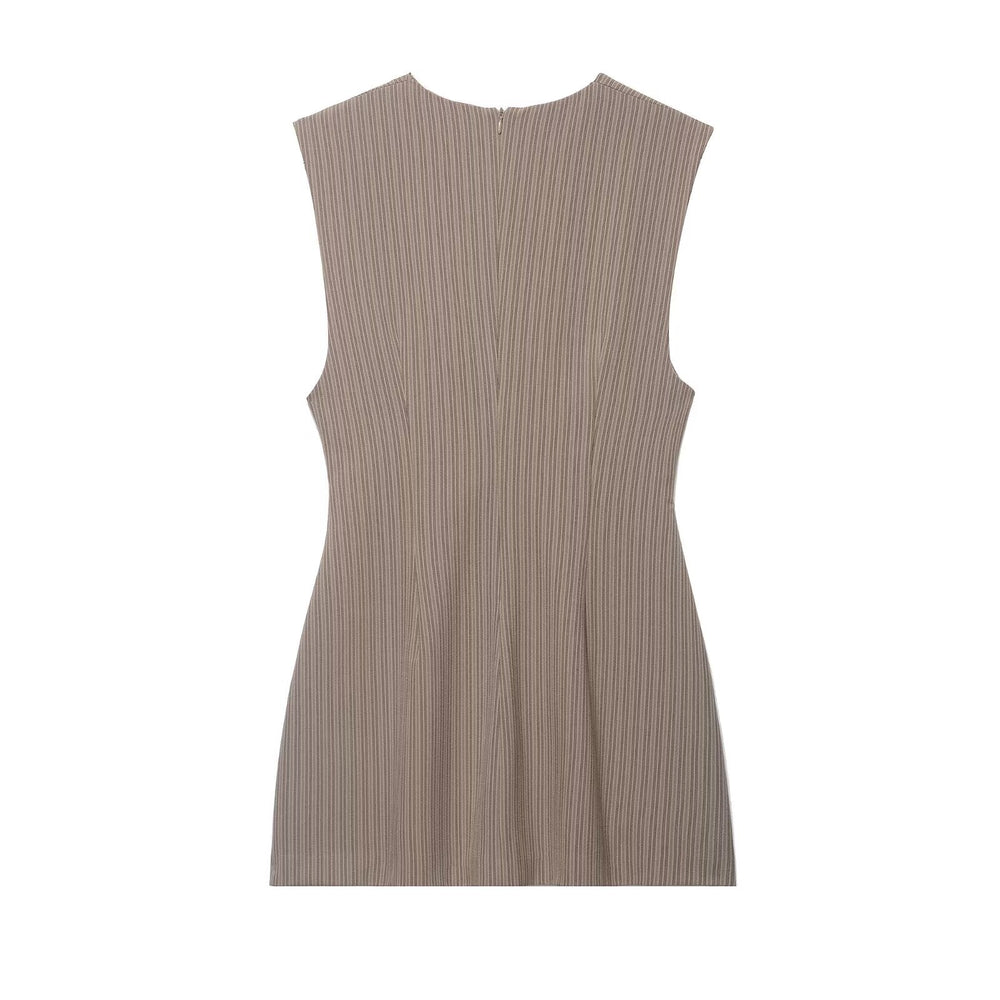 Women Clothing Summer Sexy Striped Short Sleeveless Dress