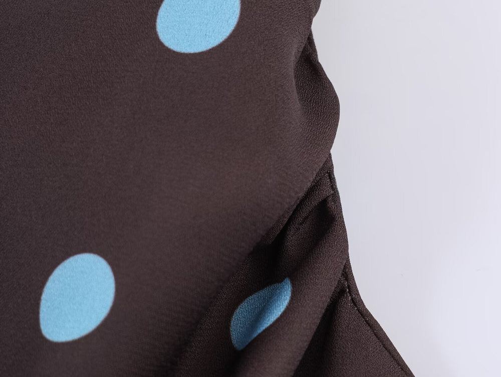 Women Clothing Drape Polka Dot Brace Top
