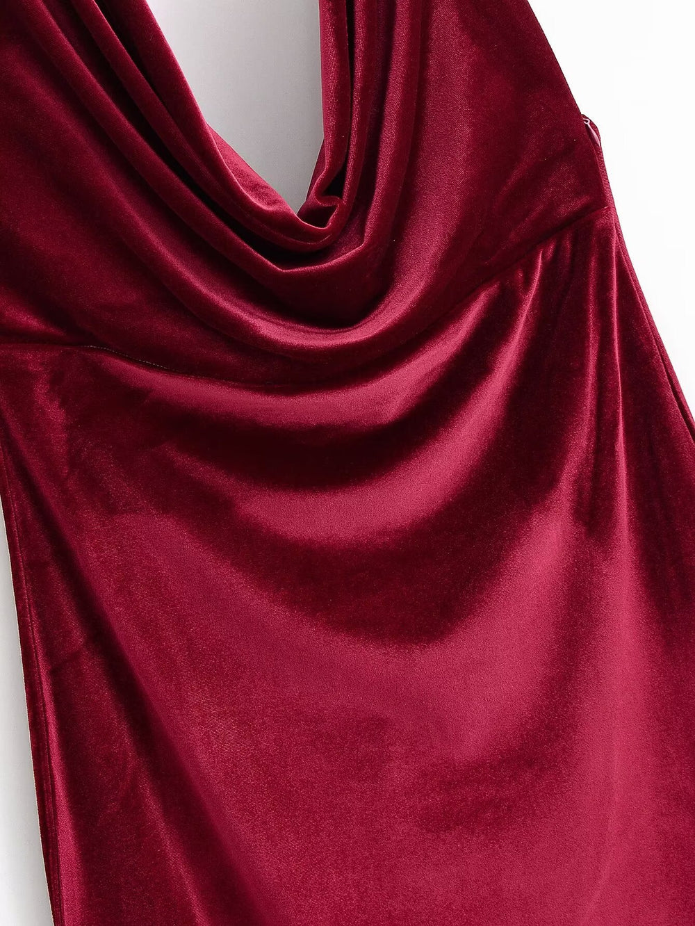 Women Clothing Summer French Design Backless Wine Red Dress
