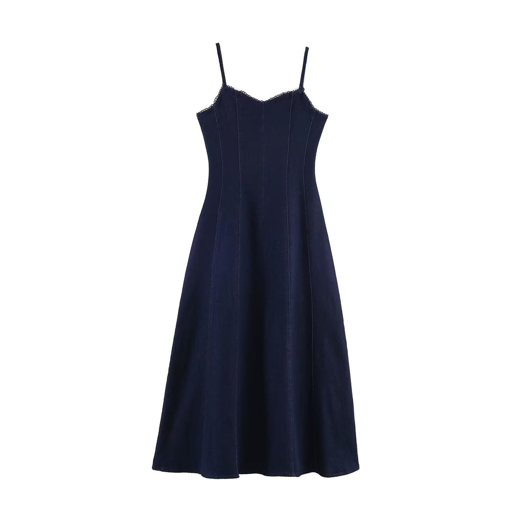 Women Clothing Idle Vintage Denim Cami Dress