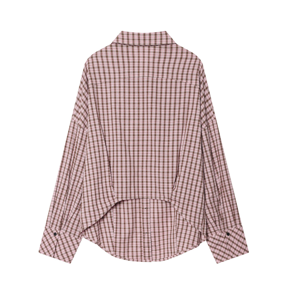 Women Clothing Idle Multiple Wear Plaid Shirt