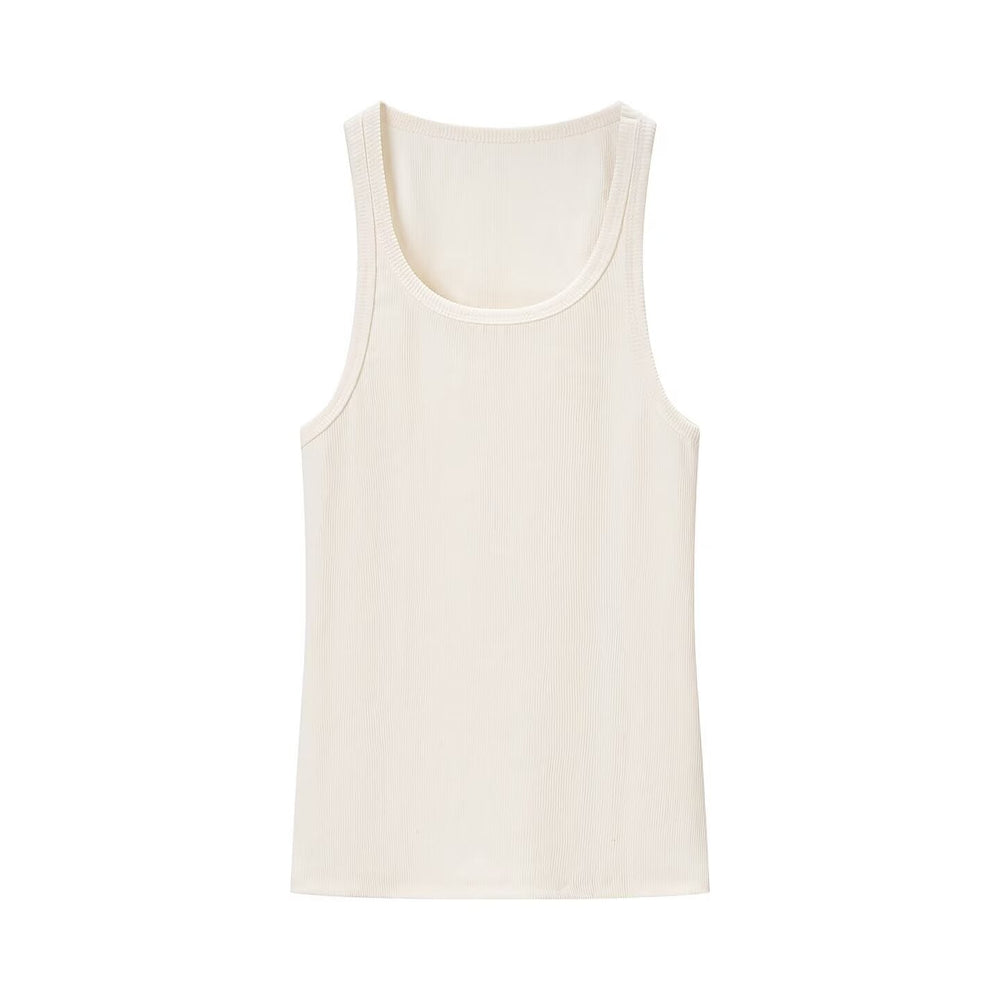 Spring Women Clothing Sexy Sexy round Neck Sleeveless Rib Sling Top