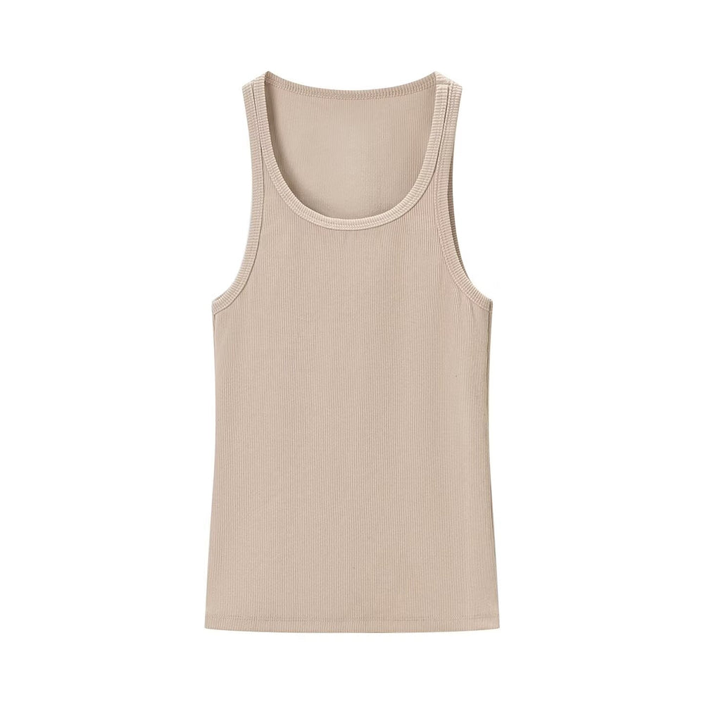 Spring Women Clothing Sexy Sexy round Neck Sleeveless Rib Sling Top
