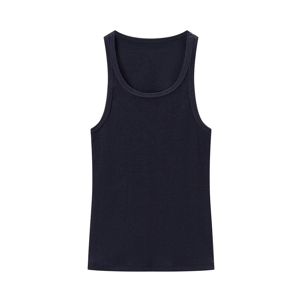 Spring Women Clothing Sexy Sexy round Neck Sleeveless Rib Sling Top