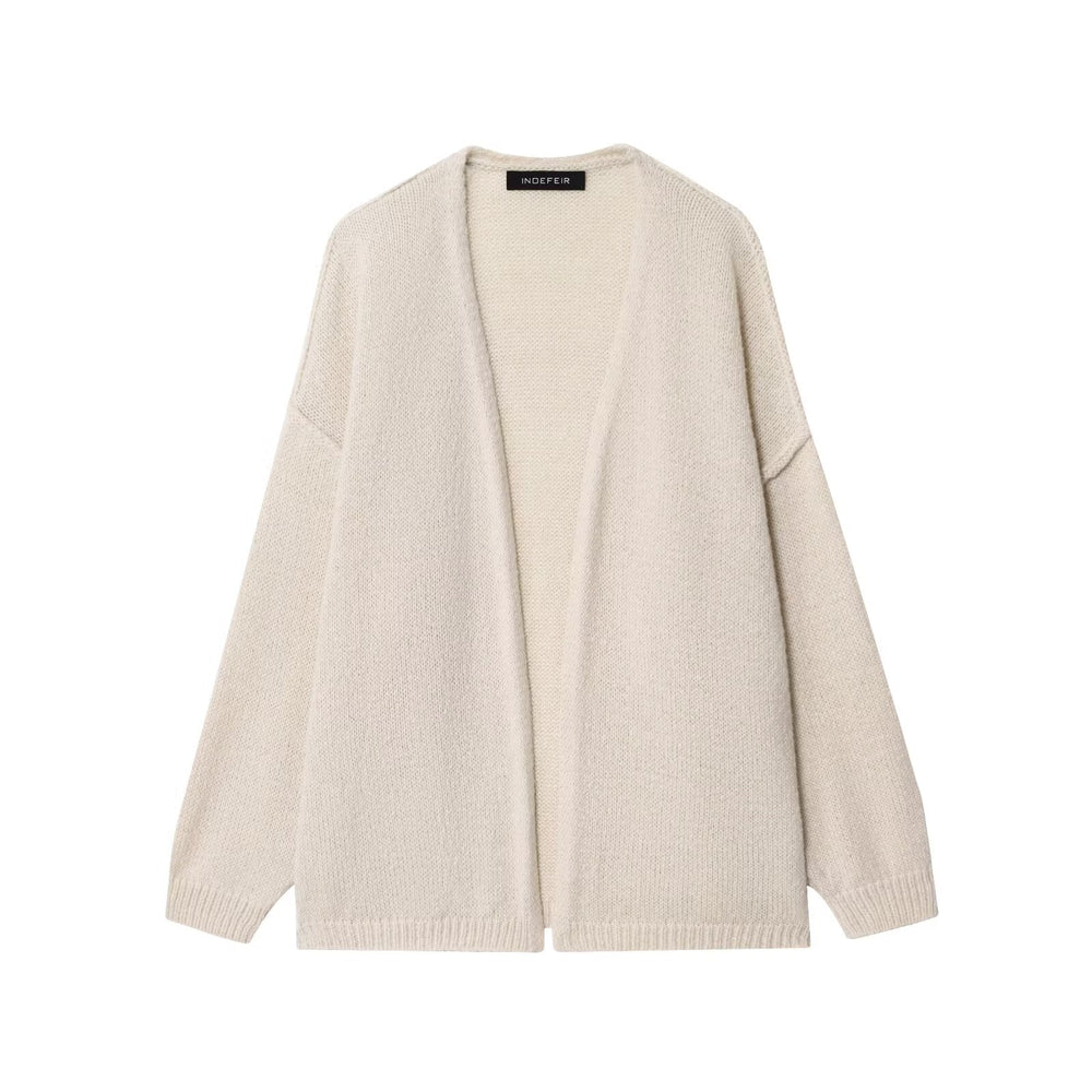 Women Clothing Fall Simple Thick Needle Idle Mid Length Sweater