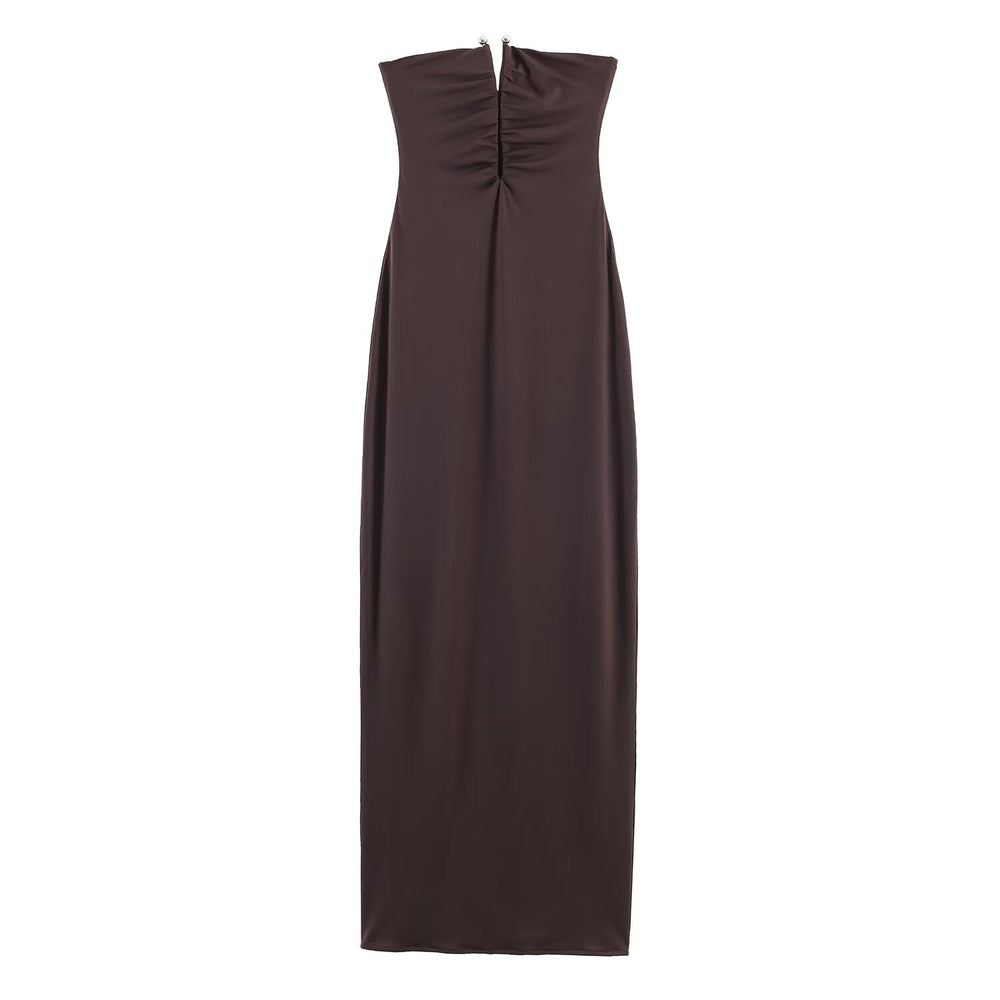 Women Clothing Elegant High Sense Slim Fit Slim Fit Tube Top Dress