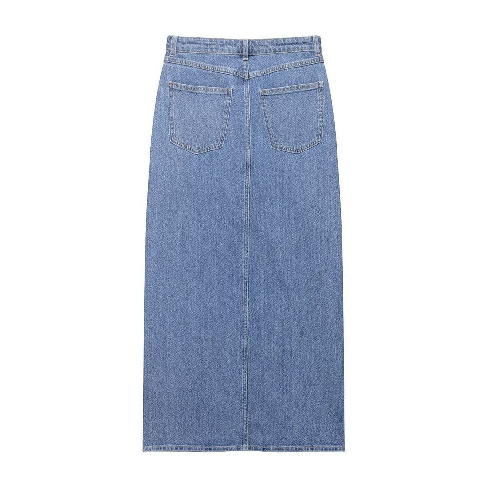 Women Summer Casual Denim Midi Skirt