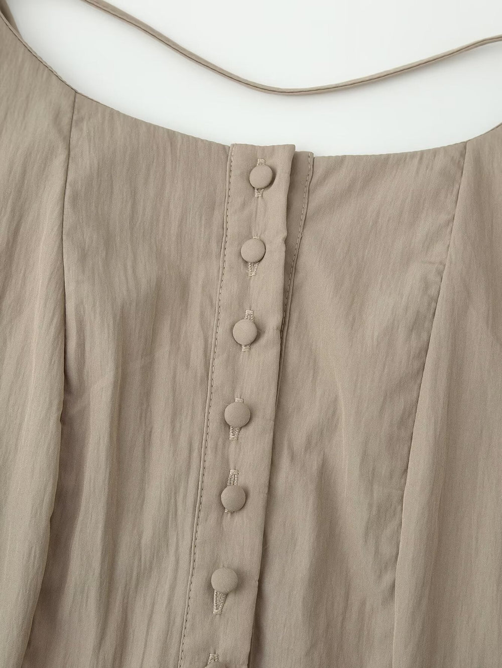 Women Summer Cinched Breasted Design Big Swing Mid Length Dress