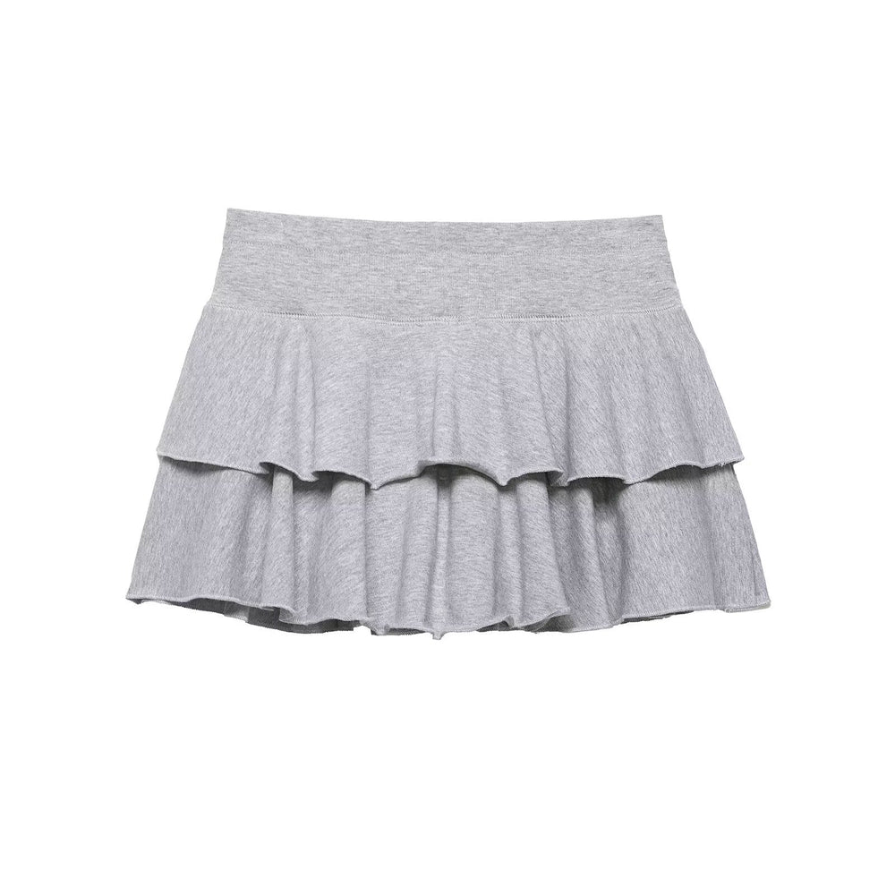 Women Clothing Summer Sweet Tie Neck Cotton Laminated Decoration Mini Skirt