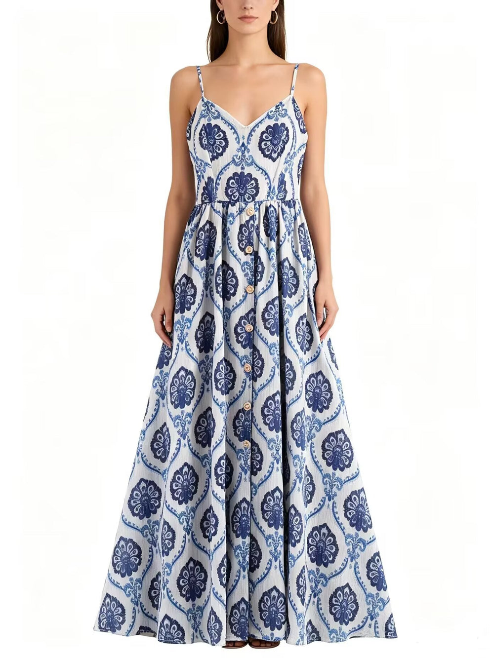 Women Clothing Summer French Vacation Loose Strap Dress