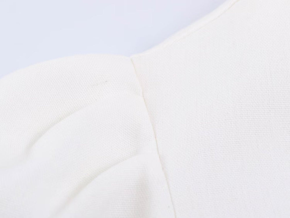 Summer Women Casual Slim Puff Sleeve Short Dress