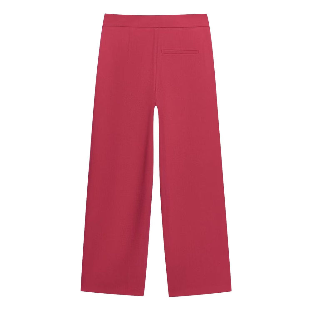 Summer Women Asymmetric Decorated Row Button Vest Tight Leg Pleated Pants Sets