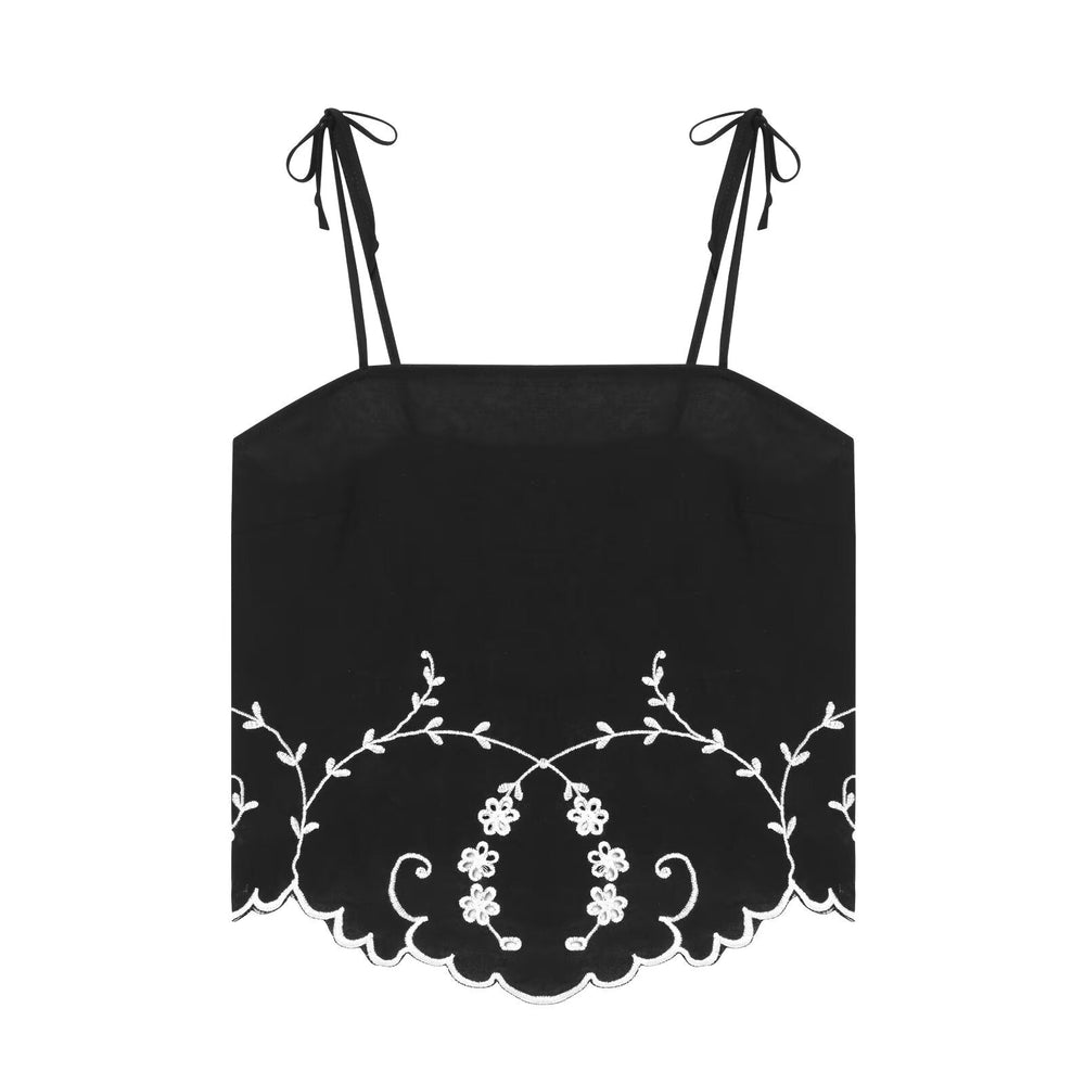 Summer Blended Embroidered Top Casual Shorts Sets