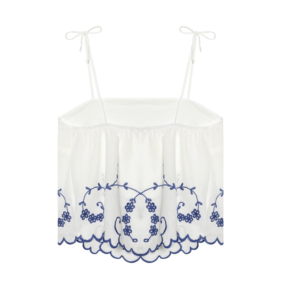 Summer Blended Embroidered Top Casual Shorts Sets