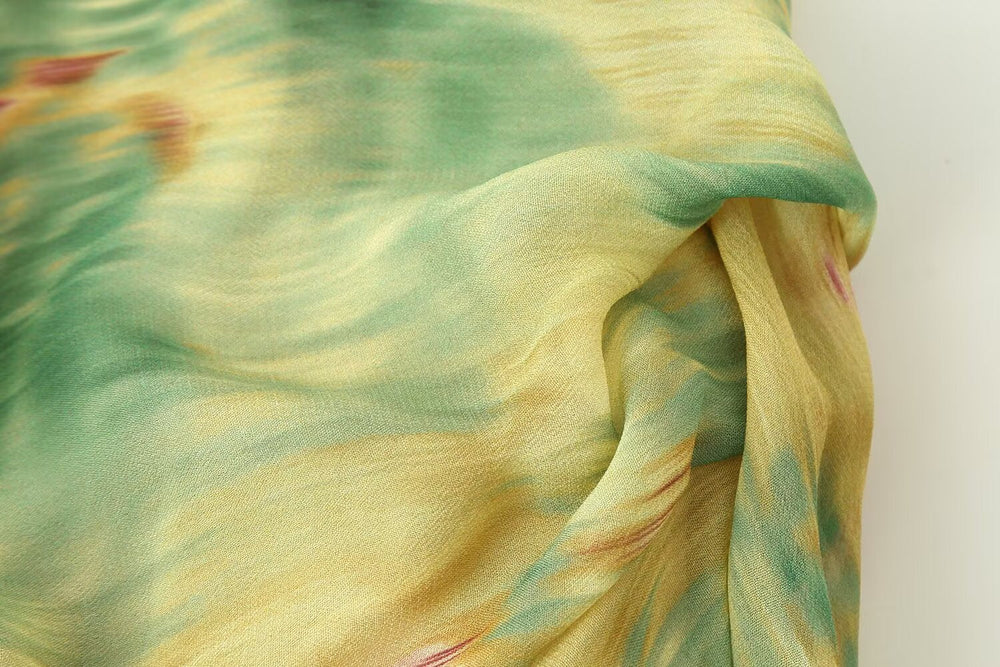 Women Clothing Summer Slim Printed Bow Dress