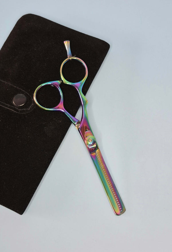 Tijeras de entresacar de precisión para zurdos de 5.5" – Mejora tu experiencia de corte de cabello