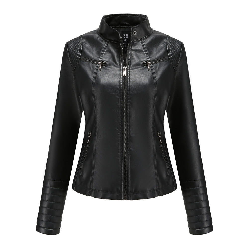 New Women Leather Clothing Women Spring Autumn Thin Motorcycle Clothing Size Leather Coat Short Chic Women Jacket