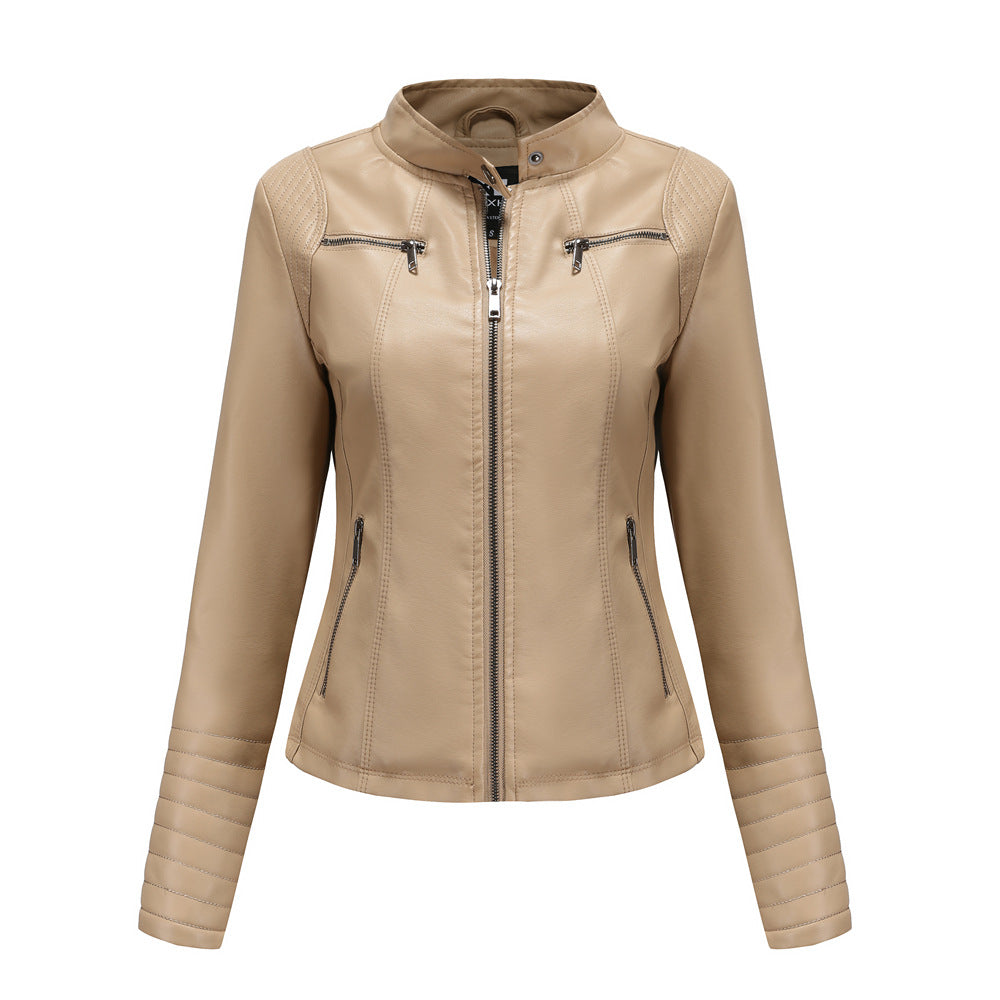New Women Leather Clothing Women Spring Autumn Thin Motorcycle Clothing Size Leather Coat Short Chic Women Jacket
