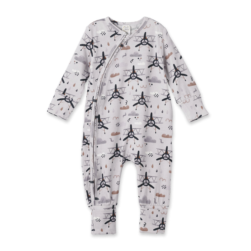 Airplane Zipper Romper -  Bamboo Baby Footie Outfit Tesa Babe