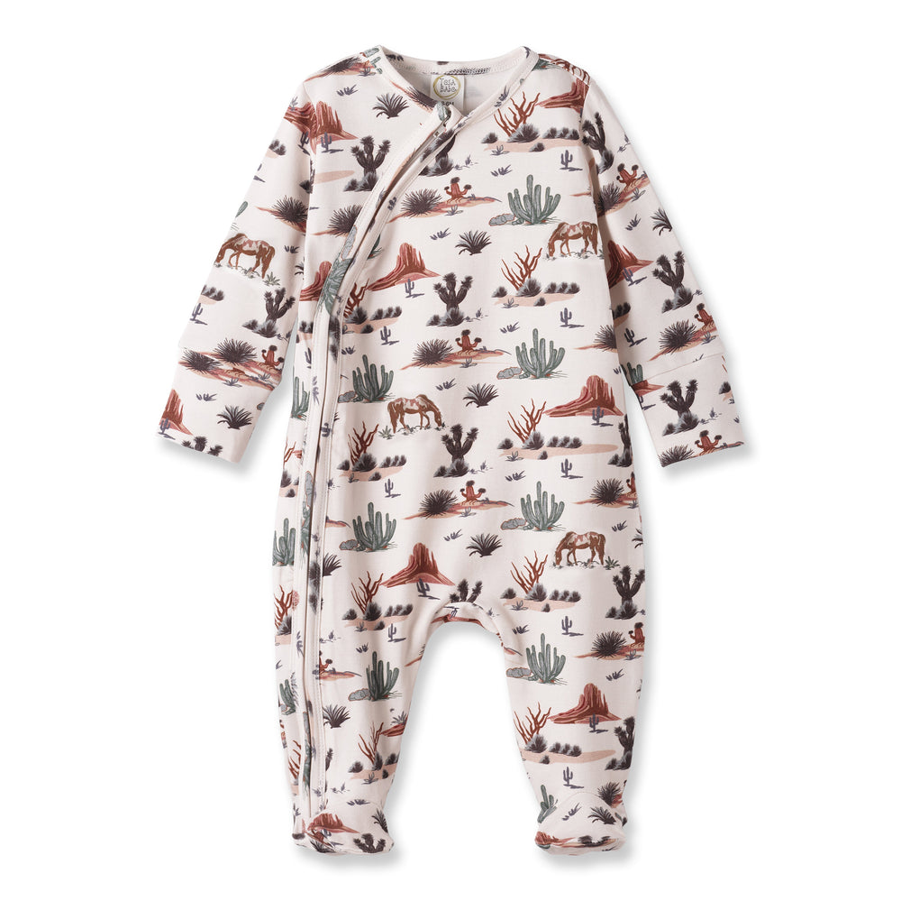 Baby Zipper Romper – Soft Bamboo Cactus Trails Pajamas Tesa Babe