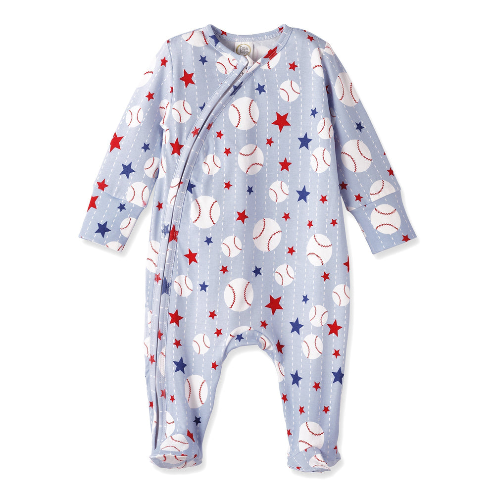 Grand Slam Baseball Bamboo Zipper Romper for Baby Tesa Babe