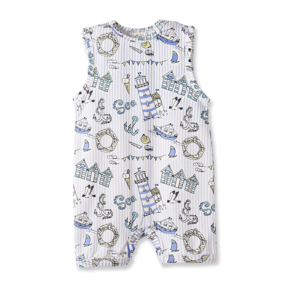 Seashore Shortall Romper – Bamboo Baby Neutral One Piece Tesa Babe