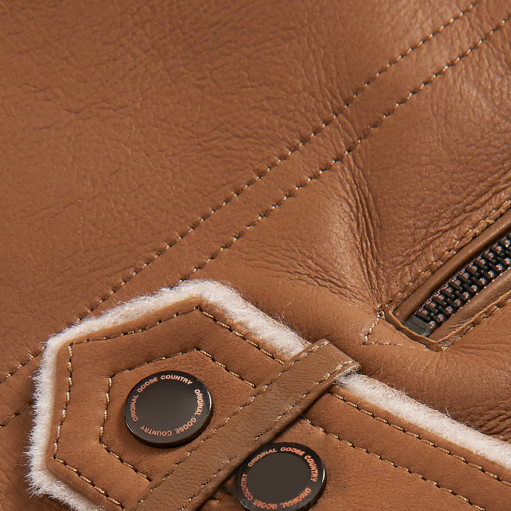 New Aviator Brown B3 Real Sheepskin Shearling Leather Bomber Flying Jacket for Men