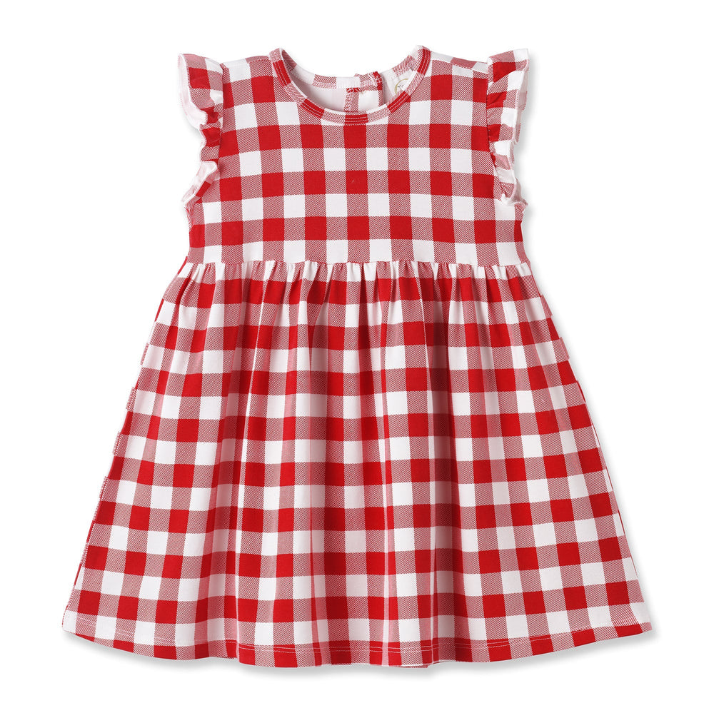 Picnic Plaid Soft Bamboo Summer Dress for Girls Tesa Babe