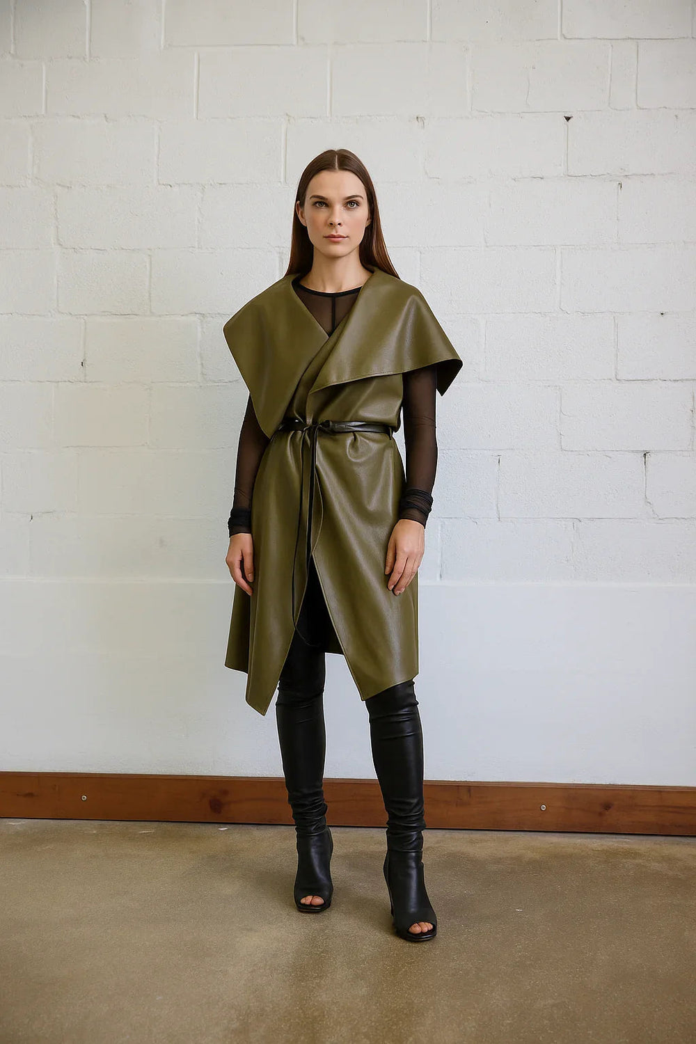 Uneven Sleeveless Coat