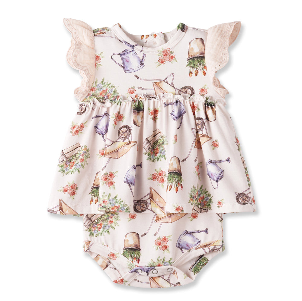 Sweet Garden Skirted Bodysuit – Bamboo Baby Outfit Tesa Babe