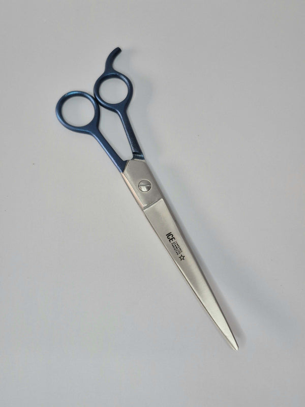 grooming shear 8.5 in curved, blue handle