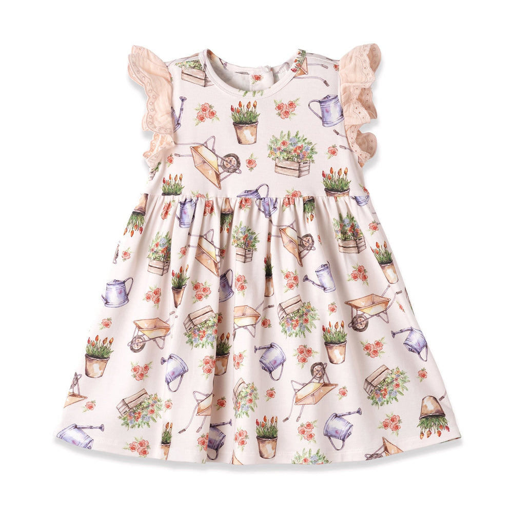 Petal Patch Baby Girl Dress – Bamboo & Eyelet Garden Dress Tesa Babe