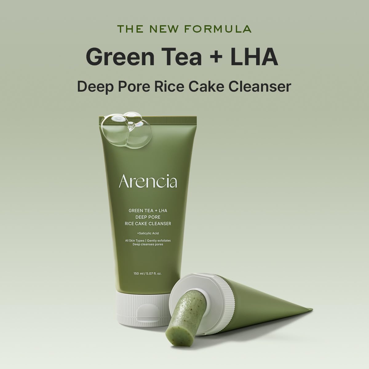 Arencia Green Tea + LHA Deep Pore Rice Cake Cleanser - Snipetell