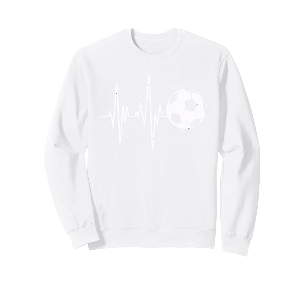 Soccer Heartbeat Ecg Ball Minimal Sweatshirt - Minimalist Print for Adults