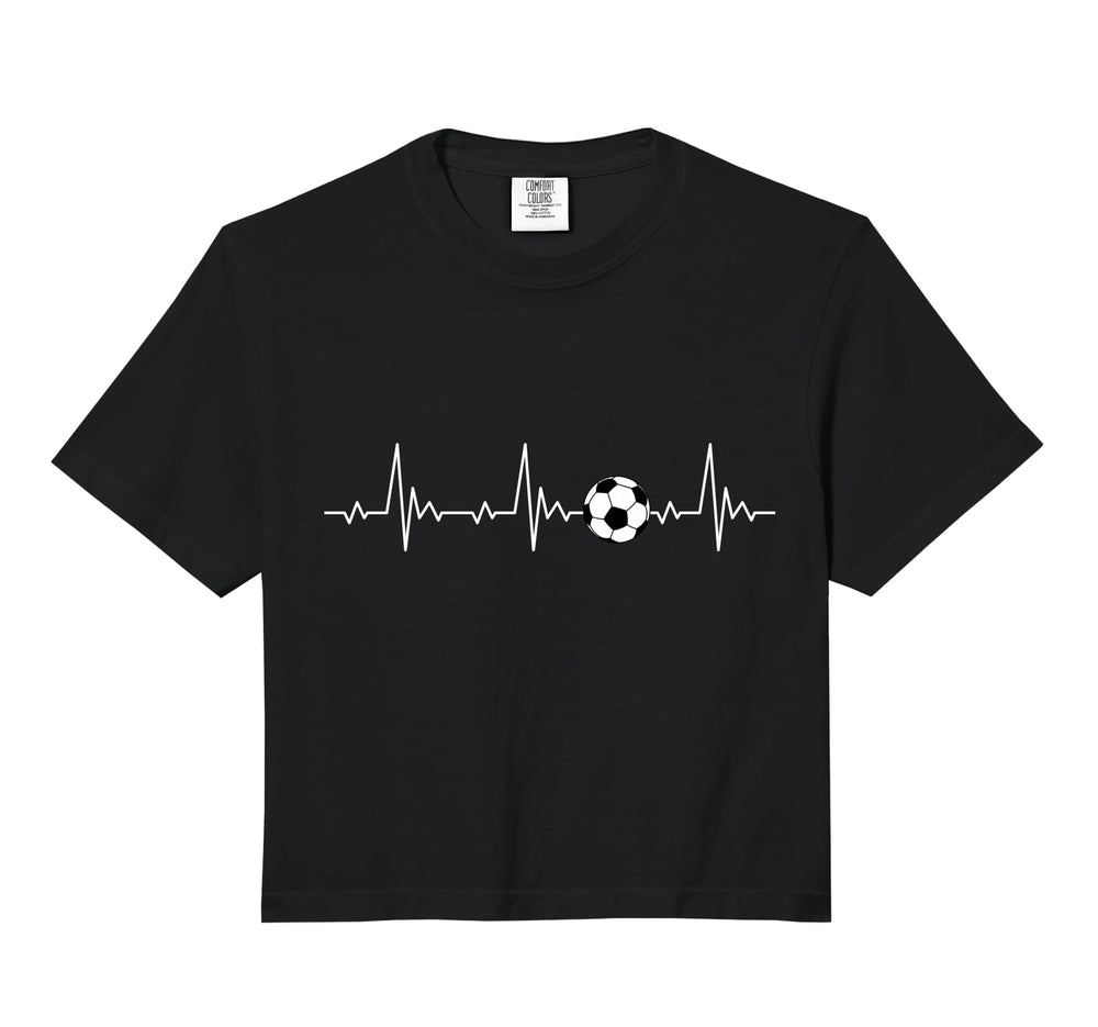 Soccer Ball Heartbeat Comfort Colors Hoodie - Unique Graphic for Adults