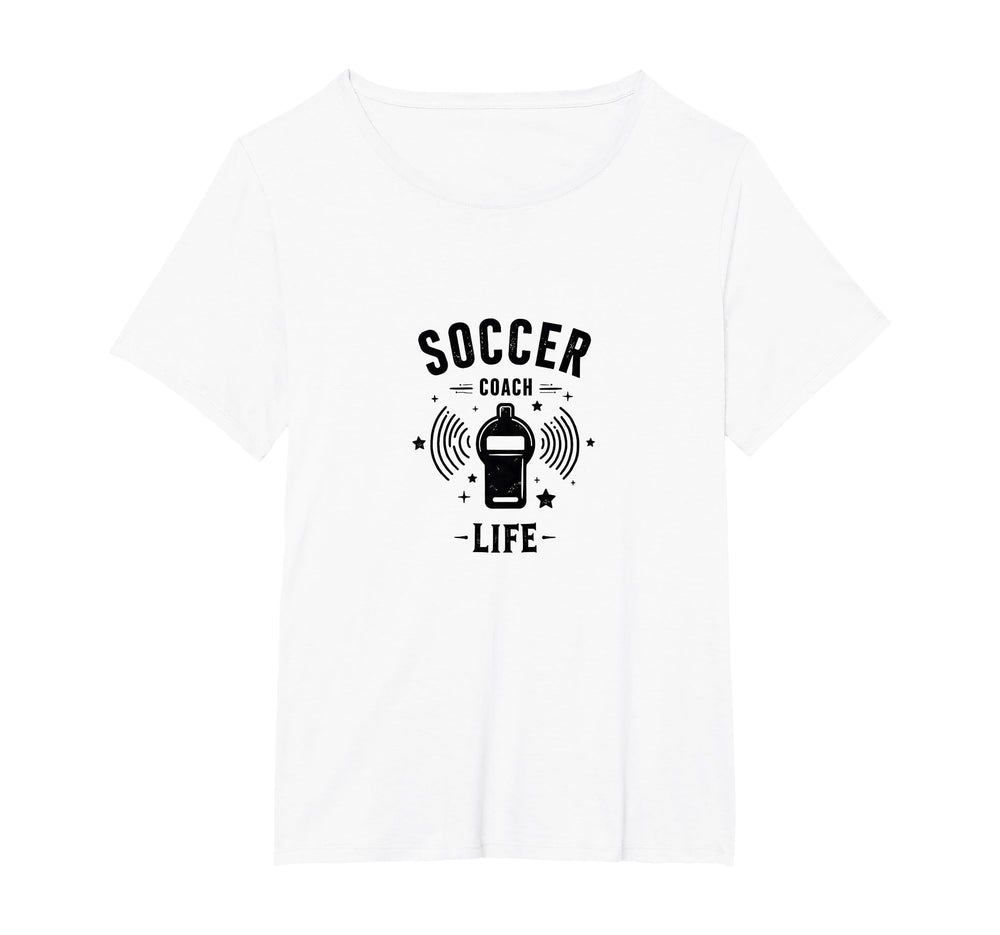 Soccer Coach Life Whistle Blowing T-Shirt - Minimalist Print Men Women