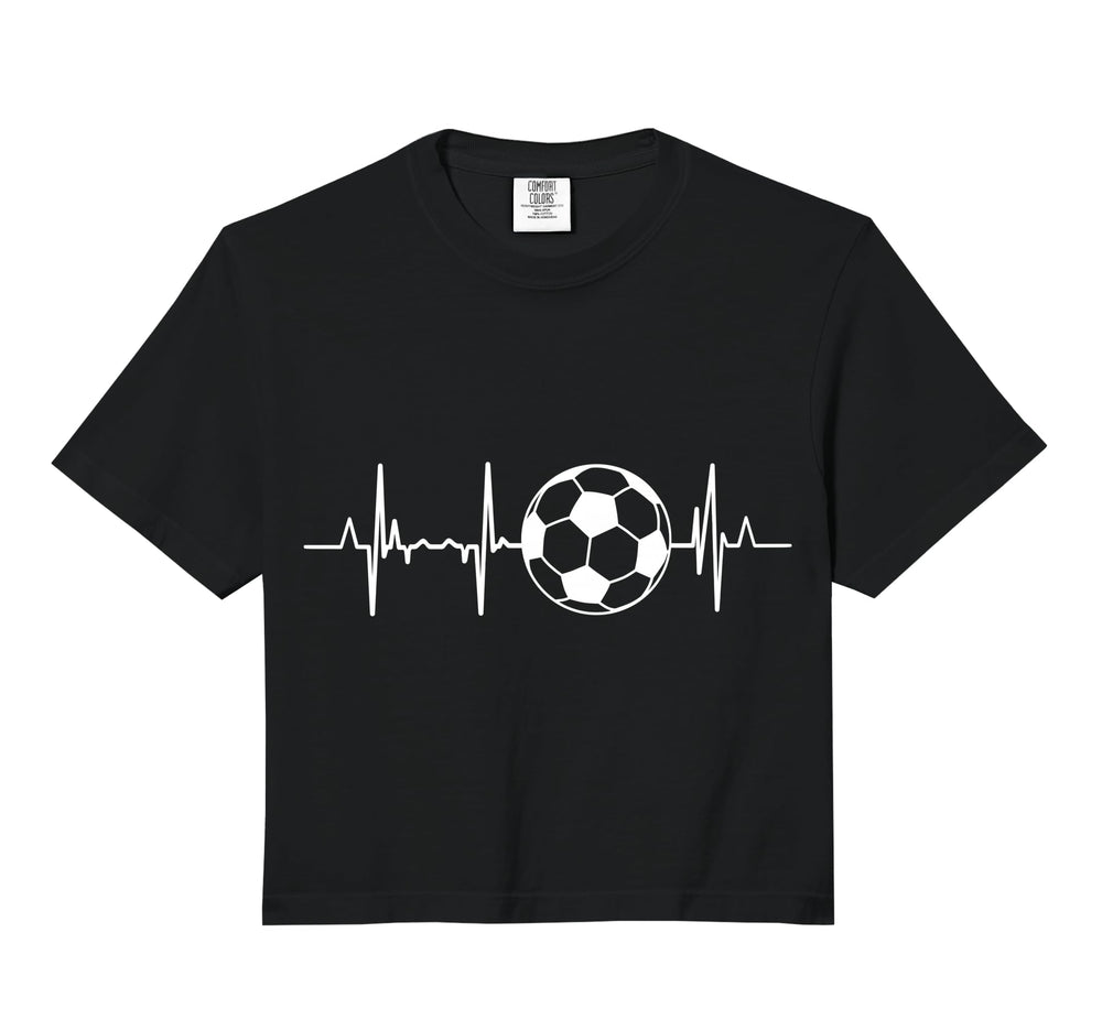 Soccer Heartbeat Comfort Colors Hoodie - Casual Everyday Wear for Adults