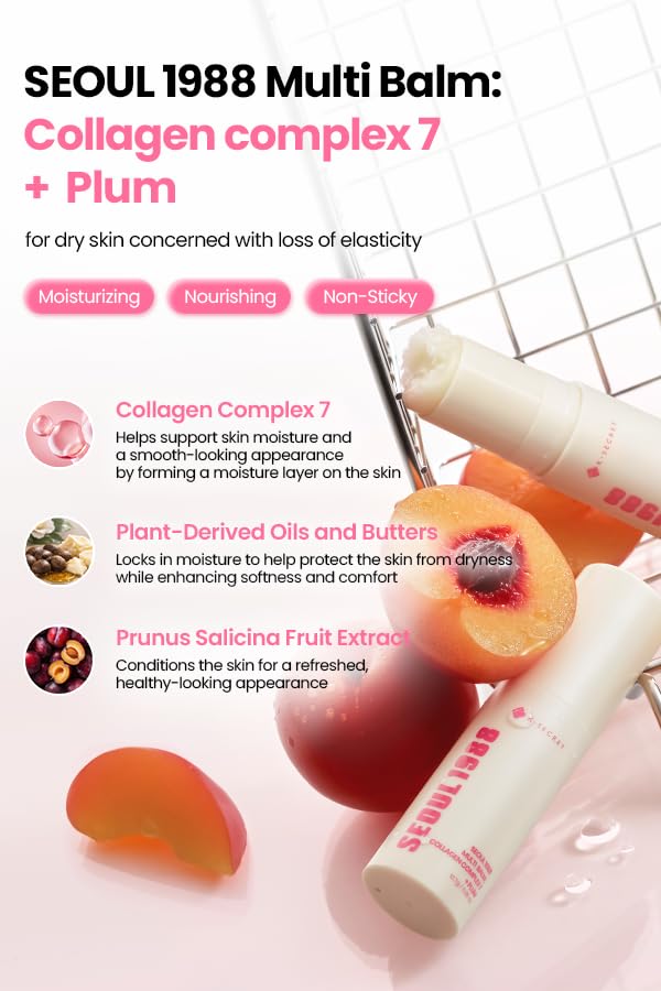 K-Secret Seoul 1988 Multi Balm: Collagen Complex 7 + Plum - Snipetell