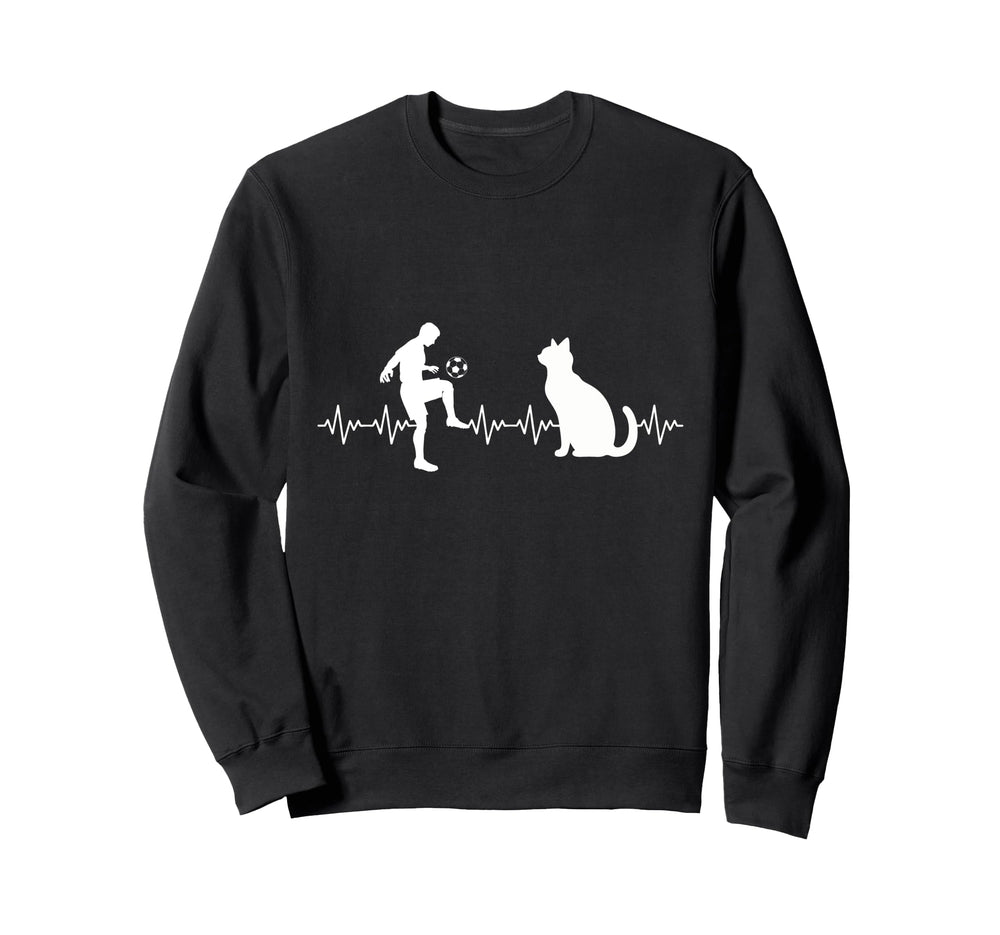 Cat Lover Soccer Player Coach Cat Sweatshirt - Streetwear Style for Adults