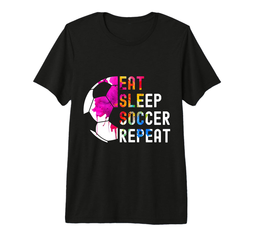 Eat Sleep Soccer Repeat Football Tri Blend T-Shirt - Graphic Print Unisex
