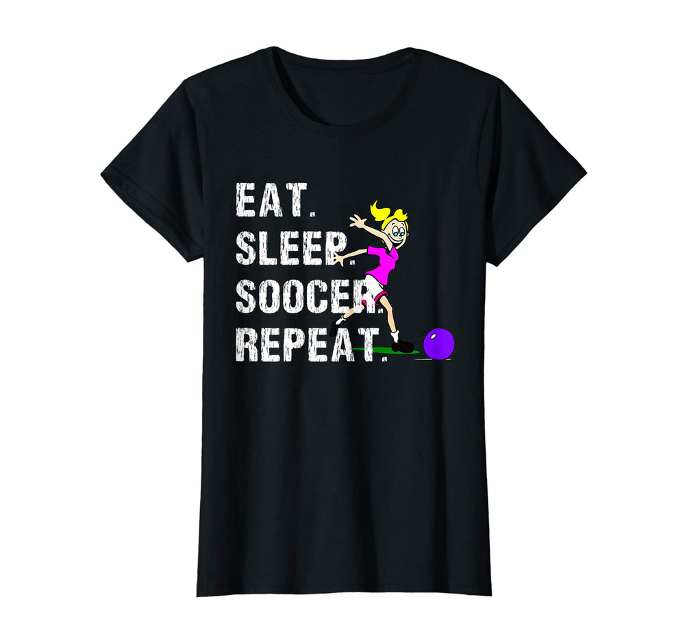 Eat Sleep Soccer Repeat Soccer Funny T-Shirt - Graphic Print for Adults