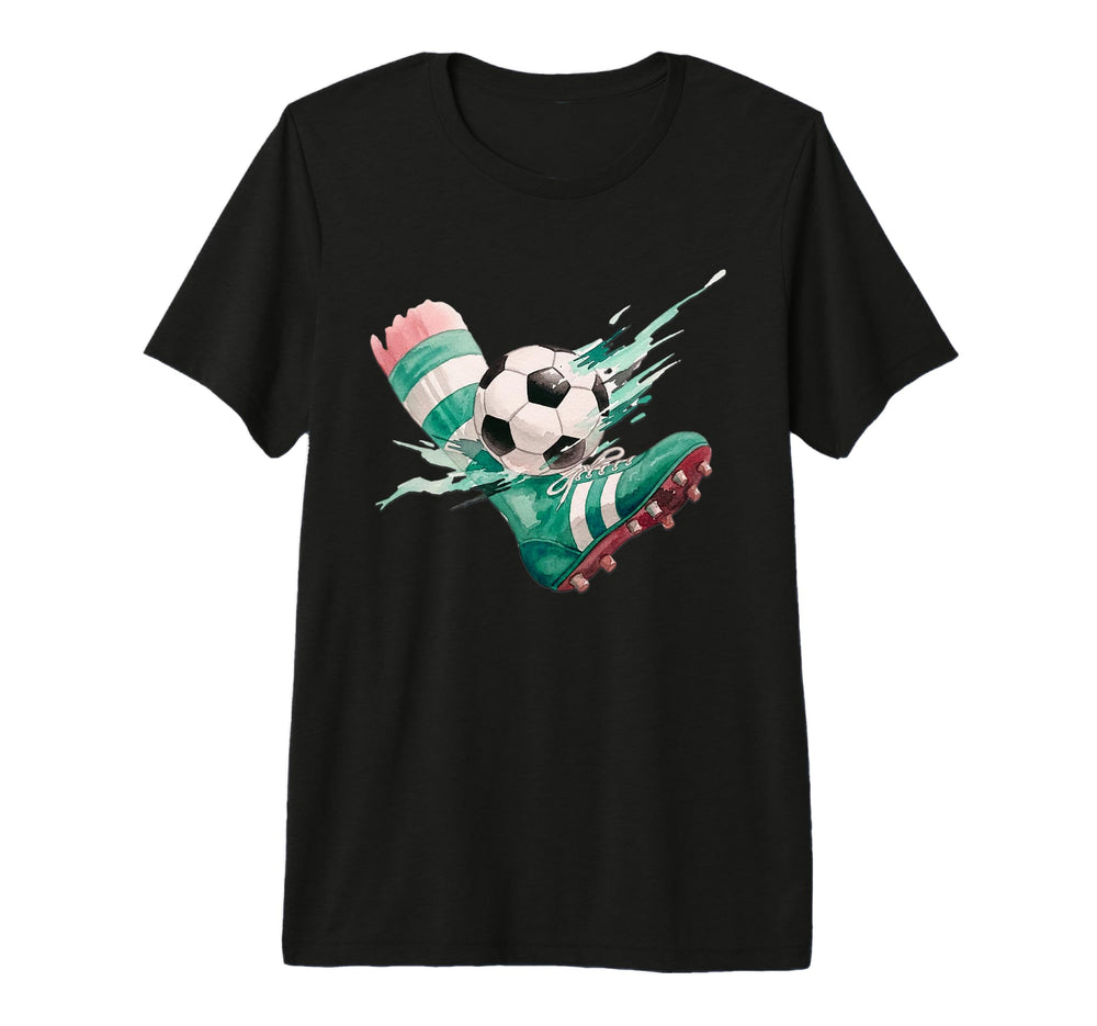 Watercolor Soccer Ball Action Kick T-Shirt - Aesthetic Graphic for Adults
