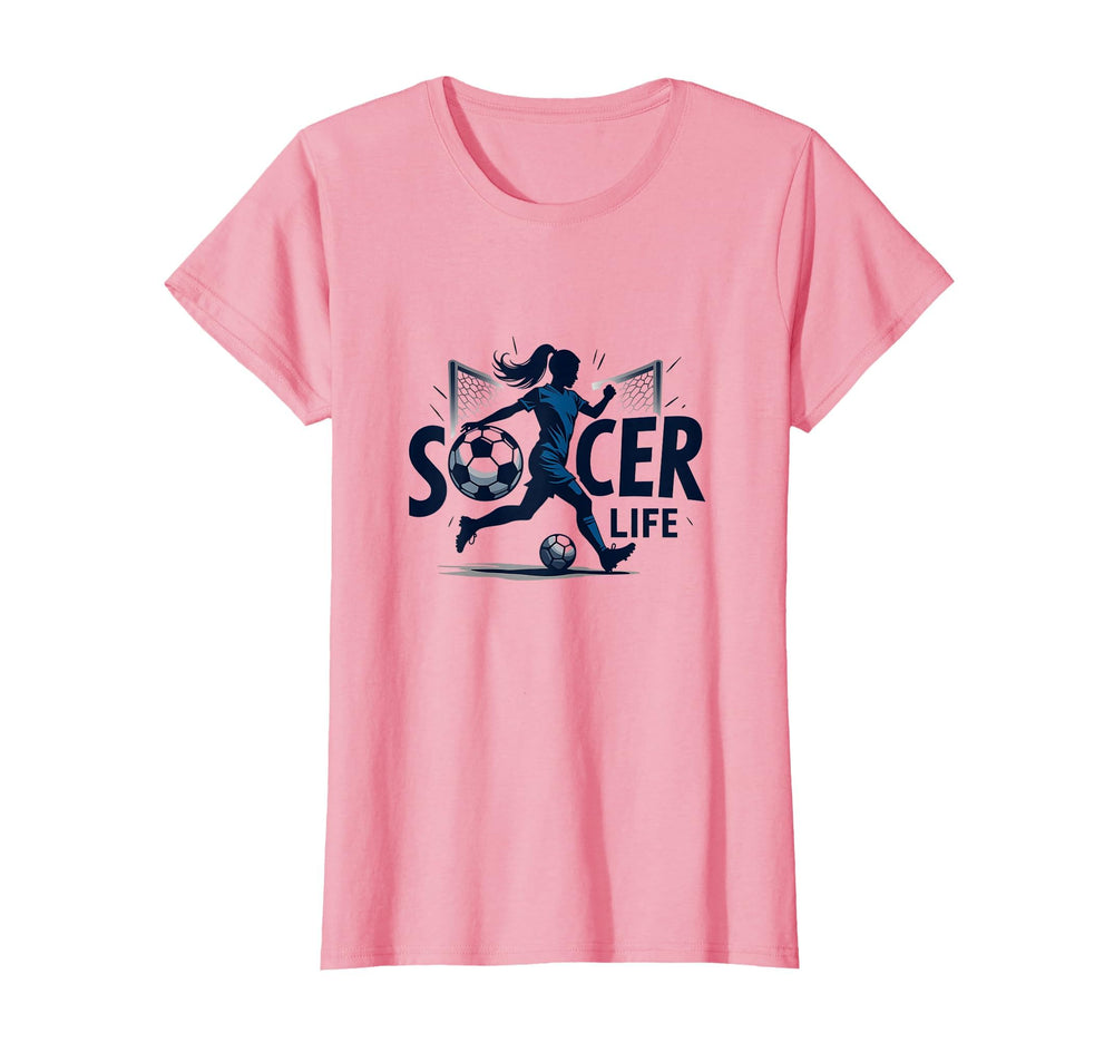 Soccer Is Life Womens Passion T-Shirt - Minimalist Print for Adults