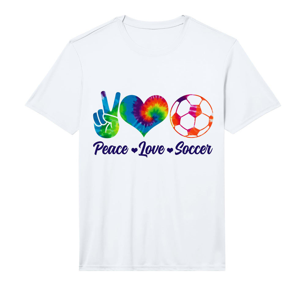 Soccer Tie Dye Peace Love Soccer Player T-Shirt - Unique Graphic Unisex