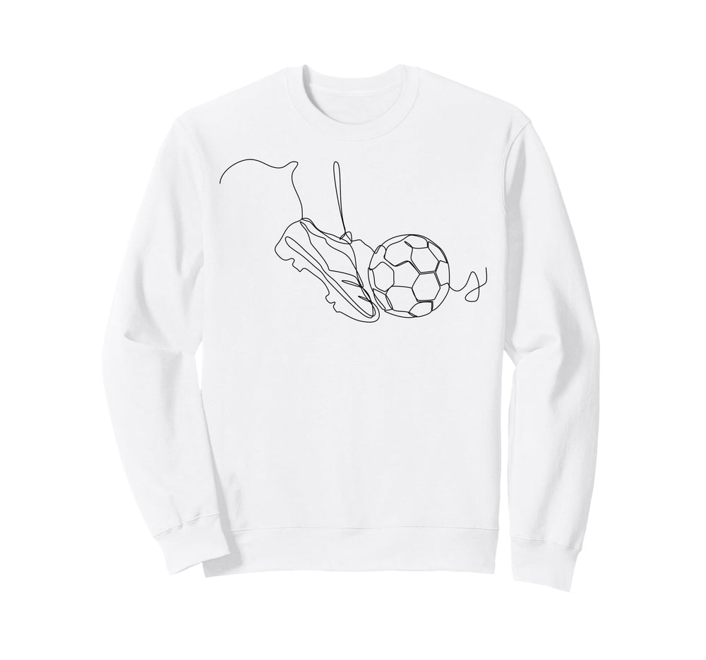 One Line Art Minimalist Soccer Coach Sweatshirt - Novelty Apparel Unisex
